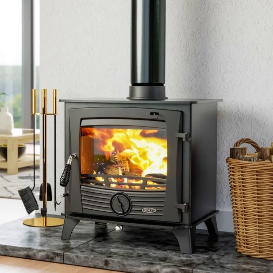 Henley Druid 16kW multi-fuel stove — DEFRA approved with large viewing window